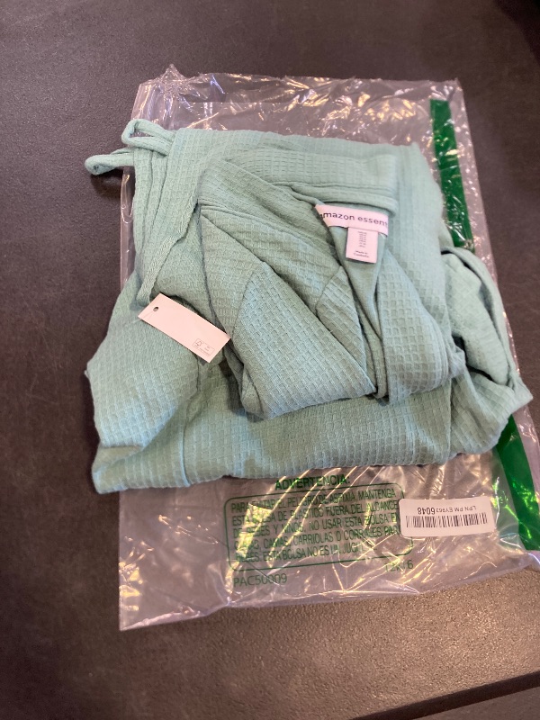 Photo 1 of Amazon Essentials Women's Lightweight Waffle Mid-Length Robe (Available in Plus Size), Teal Blue, Small