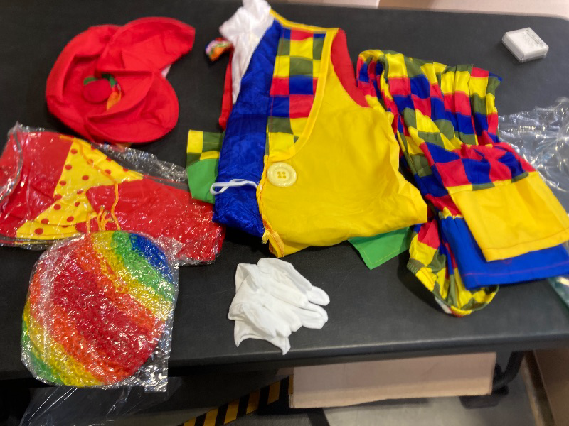 Photo 1 of 6 piece adult clown costume unknown size 