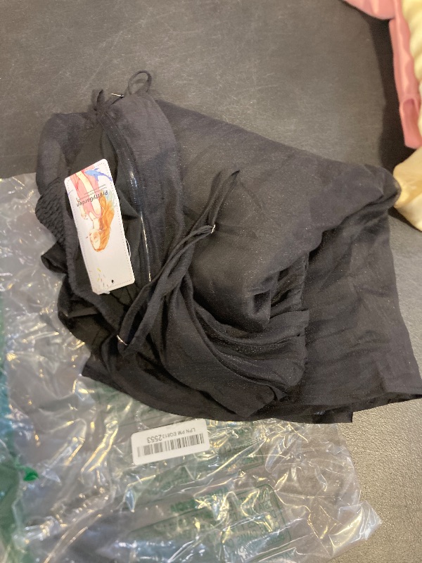 Photo 1 of PRETTYGARDEN Womens Summer Dresses 2025 Spaghetti Strap Sleeveless Smocked Flowy Midi Wedding Guest Dress with Pockets(Black, SIZE MEDIUM )LPNPMEQ8132553