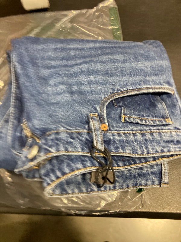 Photo 1 of [BLANKNYC] Womens Luxury Clothing Ribcage Straight Leg Denim Jean Pants, The Baxter, No Shade Here, 30