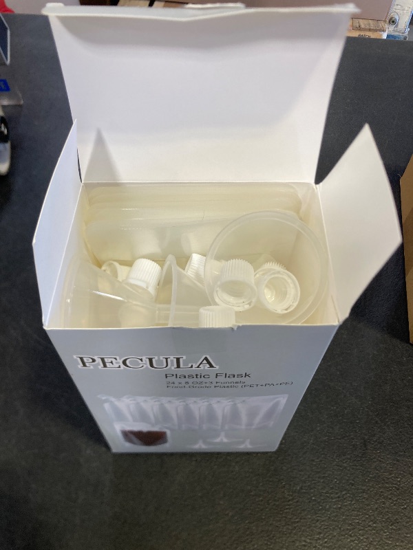 Photo 1 of 24 Pcs Plastic Flasks, 8 Oz Concealable and Reusable Drink Pouches, Leak-Proof Food Grade Plastic for Travel