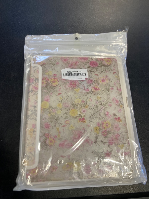 Photo 1 of Adjustable Stand Hard PU Clear Back Folio Case for Apple Flowers Floral Pattern Refreshing Classic Vintage Pretty Chic Cute Lovely Girls Women (for iPad Pro 12.9-inch 5th Generation 2021)