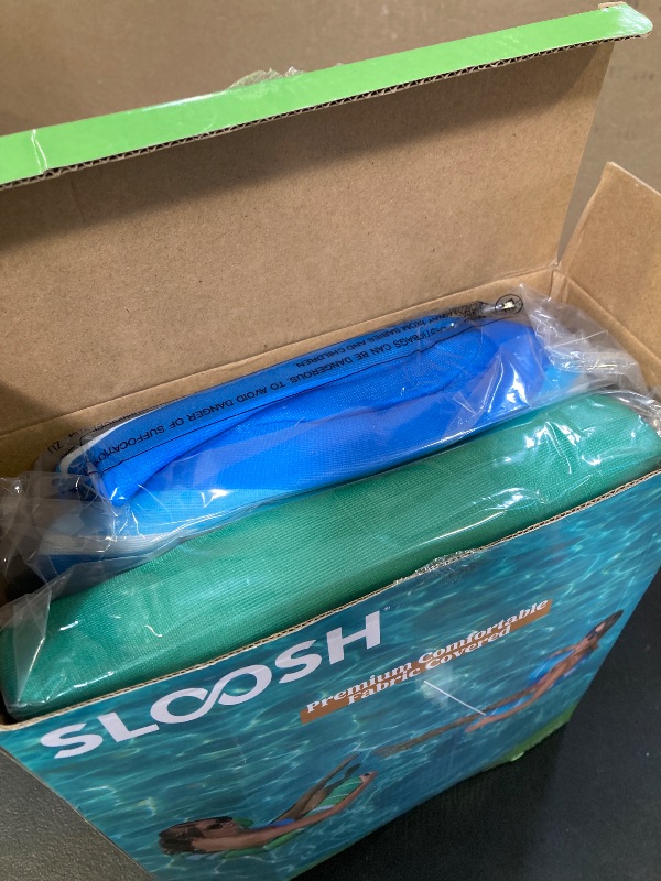 Photo 1 of SLOOSH Inflatable Pool Floats Chairs Adults, 2 Packs Floating Noodle Chair with Stripes Design Soft Fabric Covered with Sling for Swimming Pool Water Party Summer Lake,Dark Blue Green