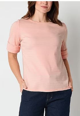 Photo 1 of XL- WILD CHERRY- Liz Claiborne Womens Boat Neck Short Sleeve Tall Blouse
