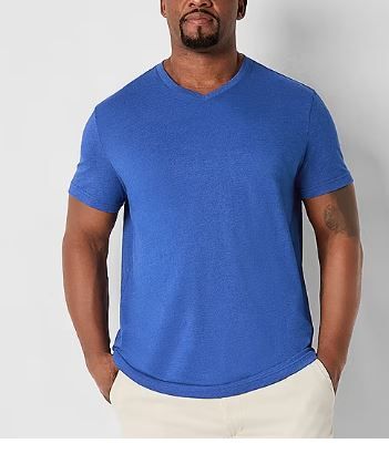 Photo 1 of XL-St. John's Bay Super Soft Mens V Neck Short Sleeve Quick Dry Big and Tall T-Shirt
