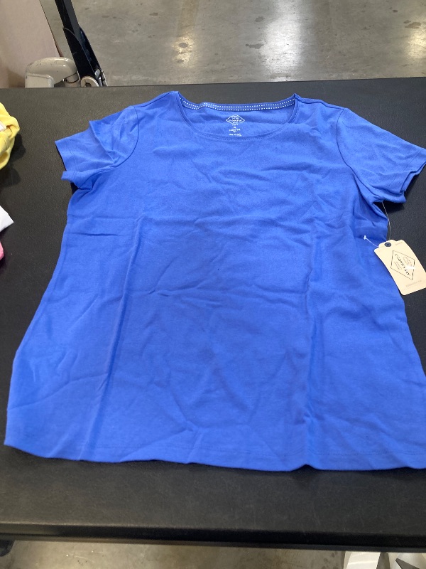 Photo 1 of PETITE LARGE- St. John's Bay Womens Crew Neck Short Sleeve T-Shirt- BRIGHT BLUE