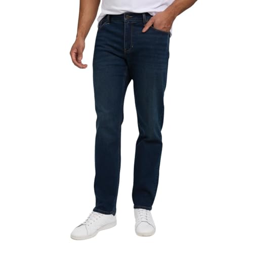 Photo 1 of IZOD Men’s Straight Fit Classic 5-Pocket Style Jean (Dark Blue, 32W X 30L)
