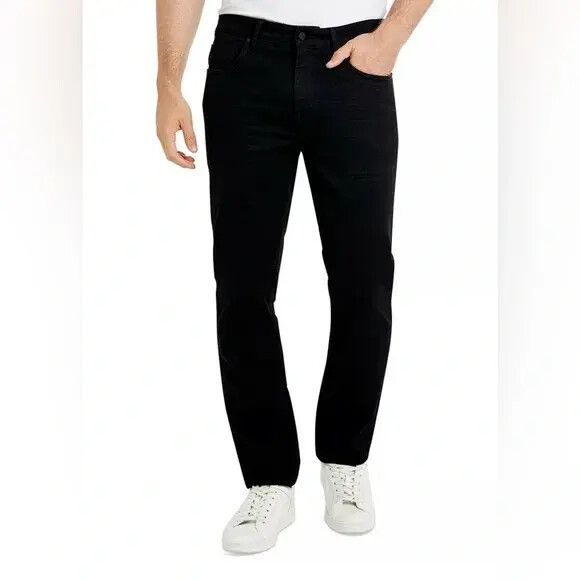 Photo 1 of 34x32-Kenneth Cole Men's Straight Fit 2 Way Stretch Denim Jeans-black
