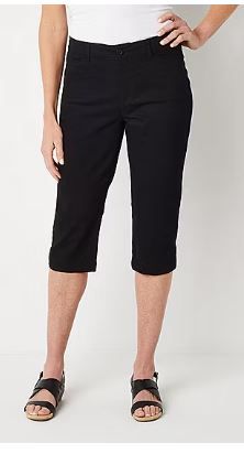 Photo 1 of SIZE 6 PETITE-St. John's Bay Secretly Slender Womens Straight Mid Rise Capri Pant- DENIM