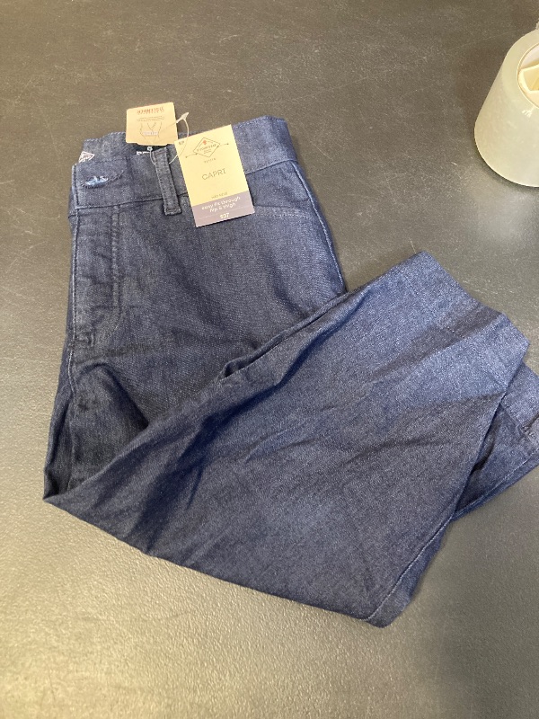Photo 1 of SIZE 6 PETITE-St. John's Bay Secretly Slender Womens Straight Mid Rise Capri Pant- DENIM
