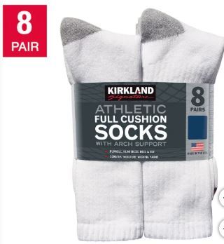 Photo 1 of Kirkland Signature Men's Athletic Sock, 8-pair

