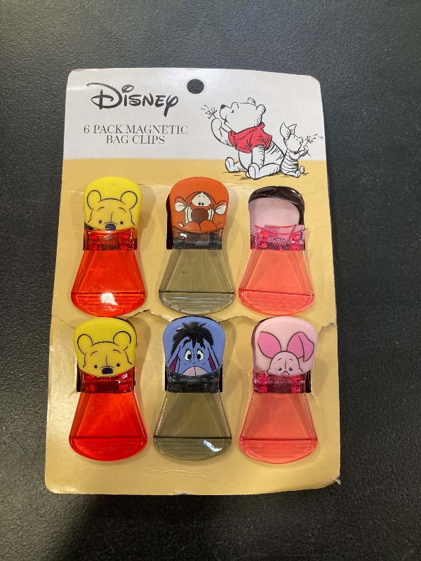 Photo 1 of Disney Magnetic Chip Clips – Set of 6 Bag Clips for Food Storage - Mickey, Minnie, Lilo & Stitch, Winnie The Pooh – Durable Airtight Bag Chip Clips for Pantry & Fridge Use