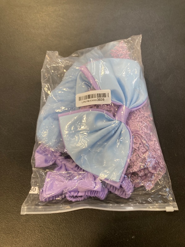 Photo 1 of Baby Girls Embroidery Dresses Toddler Lace Ruffles New Year Easter Tutu Dress with Headwear (Purple+Blue,80/ 12-18MONTHS)