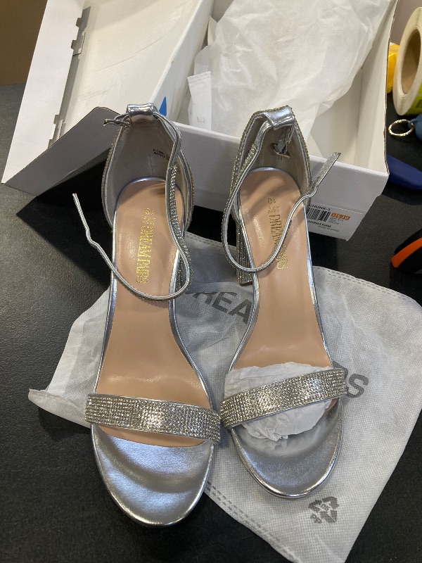 Photo 1 of DREAM PAIRS Women's Hi-Chunk High Heel Pump Sandals,Size 10,Silver-Rhinestone,HI-CHUNK-1