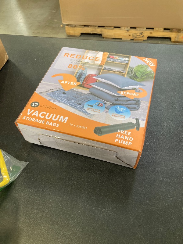 Photo 1 of Vacuum Storage Bags (10 x Jumbo), Space Saver Sealer Compression Bags with Travel Hand Pump for Blankets, Comforters, Pillows, Clothes Storage