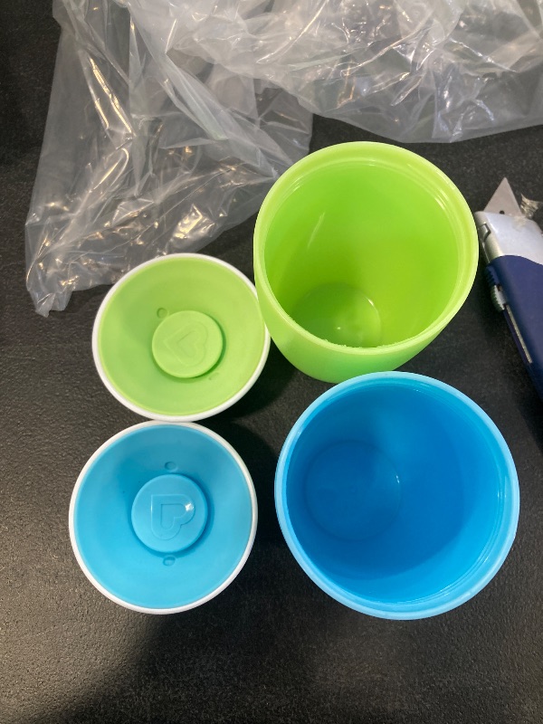 Photo 1 of Munchkin Sippy Cups for Toddlers 1-3, Spill Proof Miracle 360 Cup, 10 Ounce, 2 Pack, Green/Blue