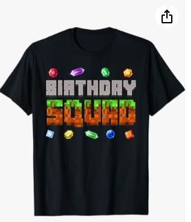 Photo 1 of Funny Birthday Squad Birthday Boy Video Game Pixel- KIDS LARGE