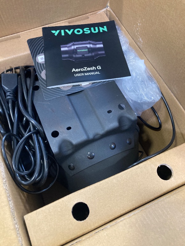 Photo 1 of VIVOSUN AeroZesh G4 4-inch 195 CFM Inline Duct Fan with E12 Speed Controller, Entirely Programmable PWM-Controlled EC Fan for Grow Tent Ventilation