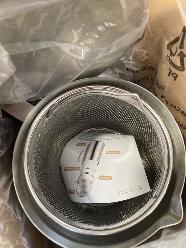 Photo 1 of 68oz/2L 304 Stainless Steel Oil Container, Cooking Oil Filter Pot with Mesh Strainer, Grease Container with Lid for Kitchen, Dishwasher Safe