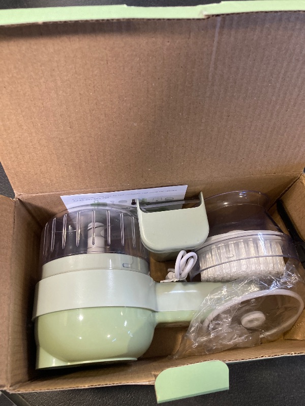 Photo 1 of 4 in 1 Handheld Electric Food Cutter Set, Kitchen Gods Wireless Food Processor for Fruits, Vegetables and Meat Green
