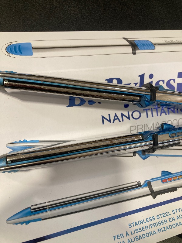Photo 1 of BabylissPRO Nano Titanium Prima Ionic Hair Straightener, Curl and Straighten Hair With One Professional Tool, Blue