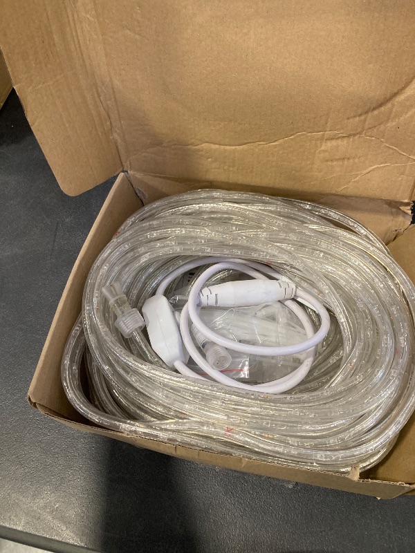Photo 1 of 24M/80ft Dimmable LED Rope Light, Cuttable Waterproof Indoor Outdoor Clear Tube Light Rope, 864 Warm White LEDs 110V 3000K Flexible Soft Connectable for Patio Balcony Garden House Christmas Decor