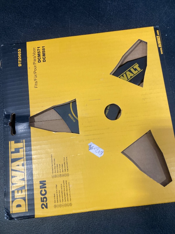Photo 1 of DEWALT DEWDT20653QZ Brush Cutter Tri-Blade, Yellow