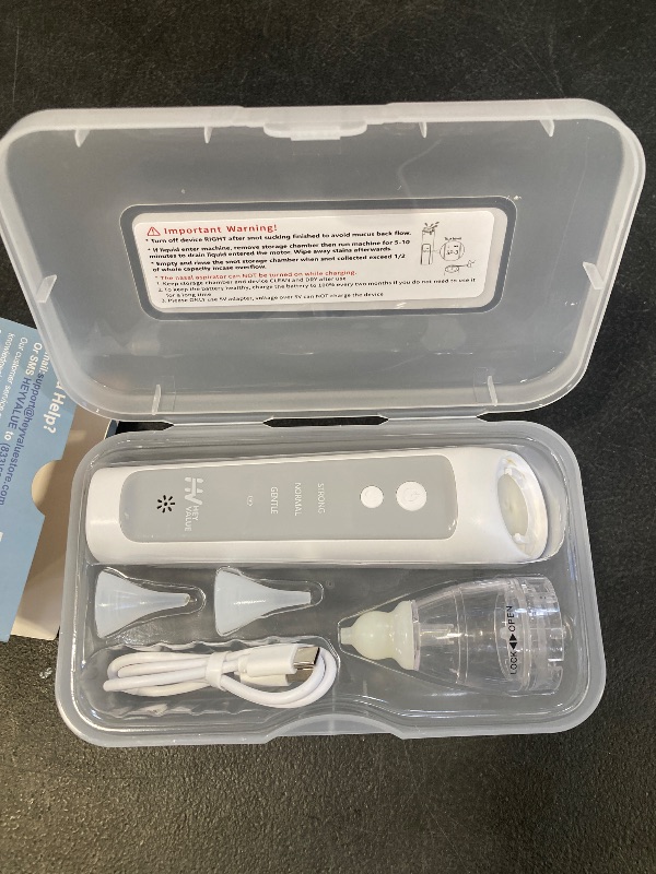 Photo 1 of HEYVALUE Nasal Aspirator for Baby, Electric Baby Nose Sucker, Automatic Nose Cleaner with 3 Silicone Tips, Adjustable Suction Level and Music Soothing Function