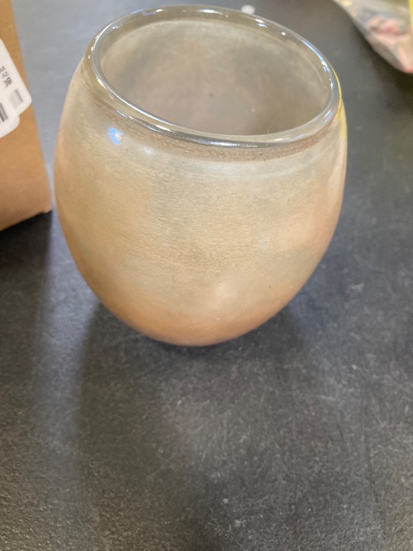 Photo 1 of Dynasty Gallery 4" Art Glass Glisten + Glass Votive Candle Holder (Sandstone White)