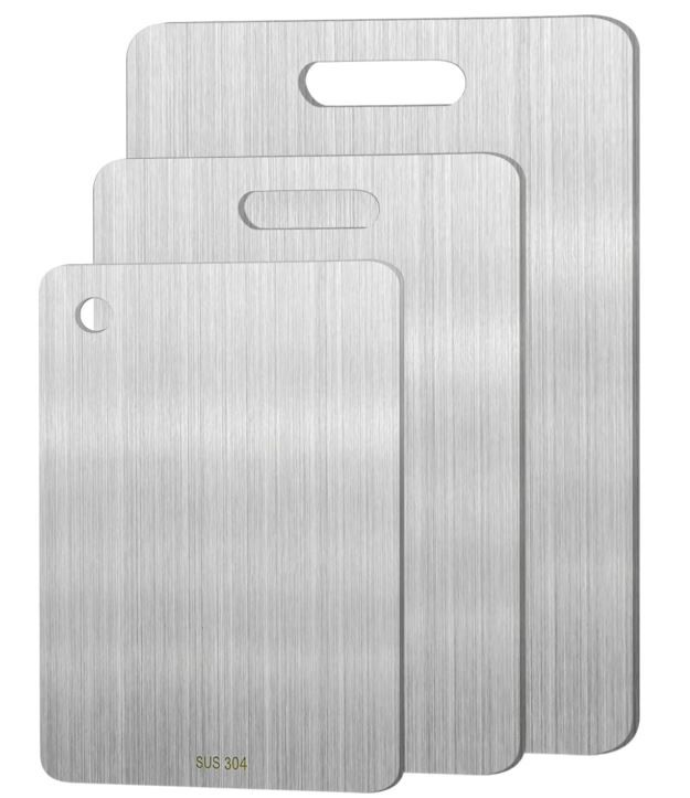 Photo 1 of 3pcs Stainless Steel Cutting Board Cutting Boards for Kitchen, Upgrade Double Sided Board.
