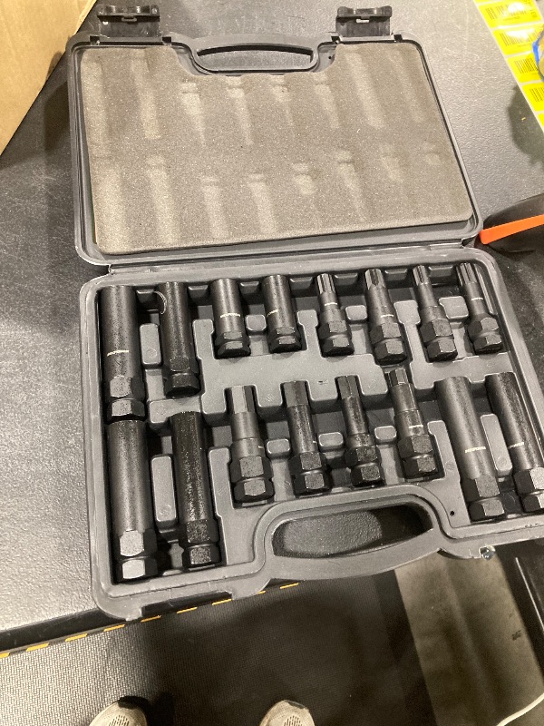 Photo 1 of MIXPOWER 16-Piece Locking Lug Nut Master Key Set of Spline Star and Hex Style Keys, Wheel Lock Removal Kit, Thin-Walled and Long Lug Keys to Prevent Damage to Wheels Double-Hex Heads