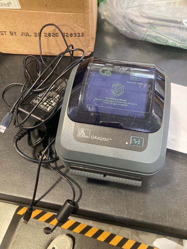 Photo 1 of Zebra GK420d Direct Thermal Barcode Printer USB LAN GK42-200210-000 with Adapter (Renewed)
