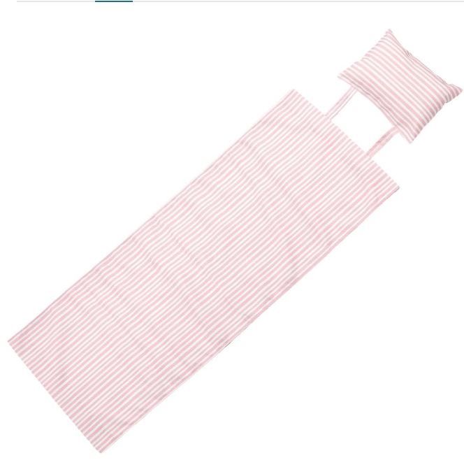 Photo 1 of GORGECRAFT 55.5x16.9 Inch Beach Sling Chair Canvas Pink White Stripes Replacement Deck Chairs Cloth Fabric Folding Lounge Chair Cover Canvas for Sunbathing Garden Courtyard Patio Outdoor
