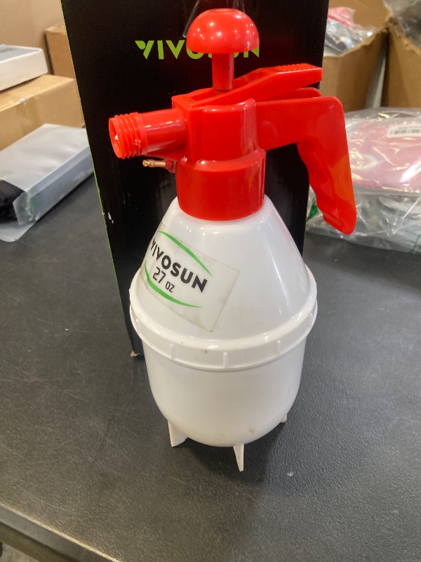 Photo 1 of VIVOSUN 27oz Pump Sprayer, Handheld Garden Water Sprayer Bottle with Adjustable Brass Nozzle, for Spraying Plants, Flowers, Weeds and Cleaning, Red