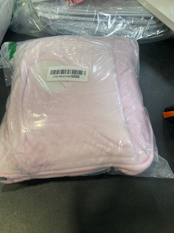 Photo 1 of PAVILIA Travel Blanket and Pillow, Arms Opening Airplane Blankets for Adults, Compact Plane Blanket with Arm Hole 2-in-1 Bag for Flight Car Camping Fit in Luggage Backpack Traveler Gift, Pink