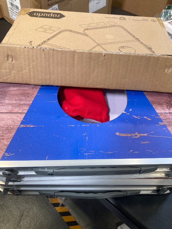 Photo 1 of ROPODA Portable Cornhole Board Set,24 x 16 in Corn Hole Games for Adults with 8 Bean Bags, Lightweight Aluminum Alloy Edging Cornhole Set for Outdoor Games?Beach and Tailgates.