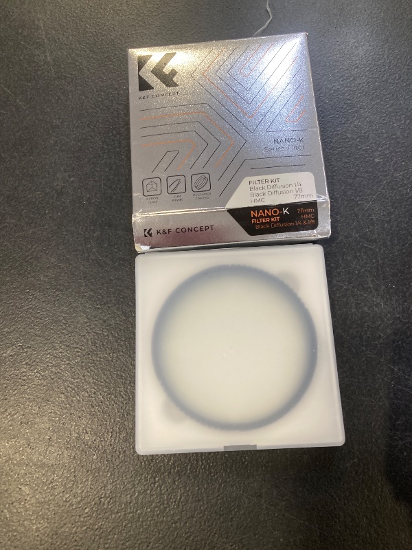 Photo 1 of K&F CONCEPT 77mm Black Diffusion 1/4 & 1/8 Filters Kit Mist Cinematic Effect Filters Set with Multi-Layer Coated for Camera Lens - K Series