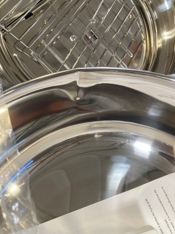 Photo 1 of Kerilyn Deep Fryer Pot, 11 Inch/4.2 L Janpanese Style Tempura Frying Pot with Lid, 304 Stainless Steel with Temperature Control and Oil Drip Drainer Rack, for Kitchen French Fries, Chicken etc
