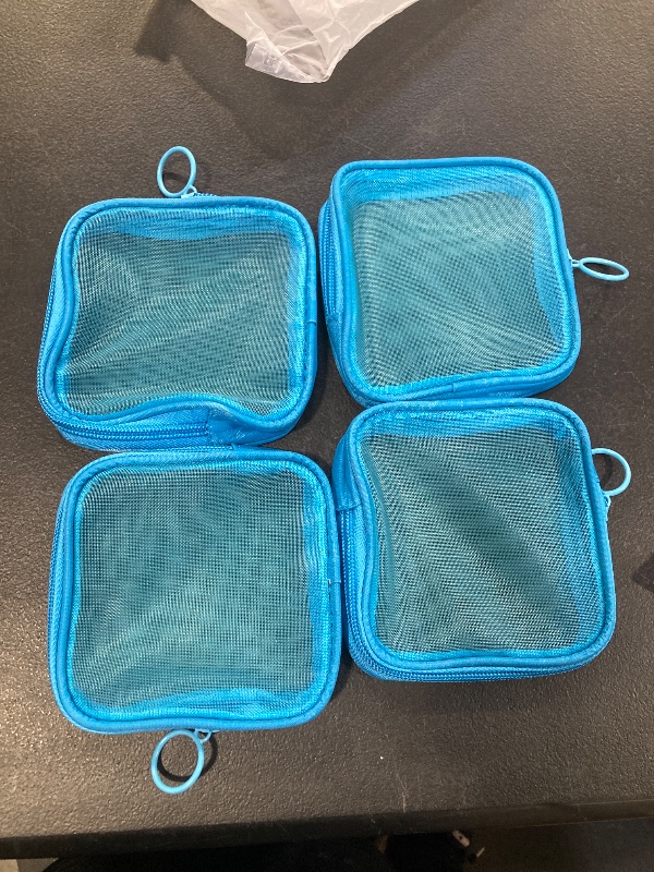 Photo 1 of 2 PACK- BLUE ZIP UP MINI MESH BAG