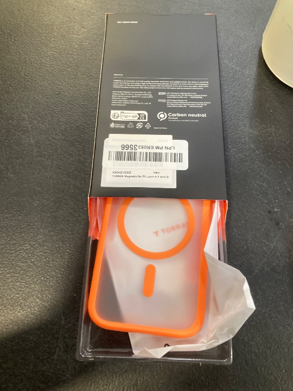 Photo 1 of TORRAS Magnetic Shockproof for iPhone 17 Pro Case, Compatible with MagSafe, Military-Grade Drop Protection, Camera Control, DIY Button, Slim Translucent Phone Case for iPhone 17 Pro, Cosmic Orange