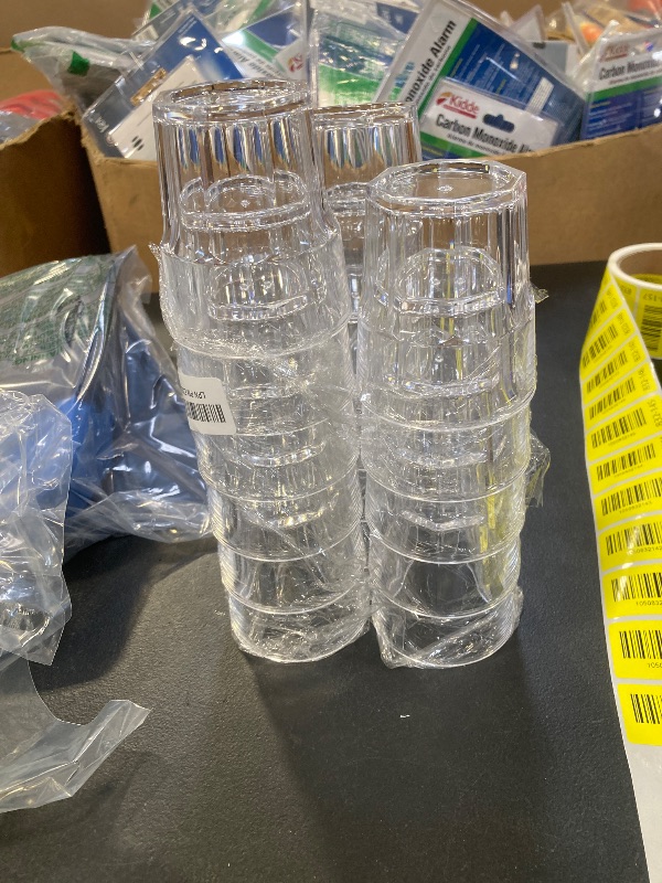 Photo 1 of Tebery 16 Pack Classic Clear Plastic Tumbler Reusable Drinking Glasses, 8Oz Drinking Water Juice Cups, Stackable, BPA-Free