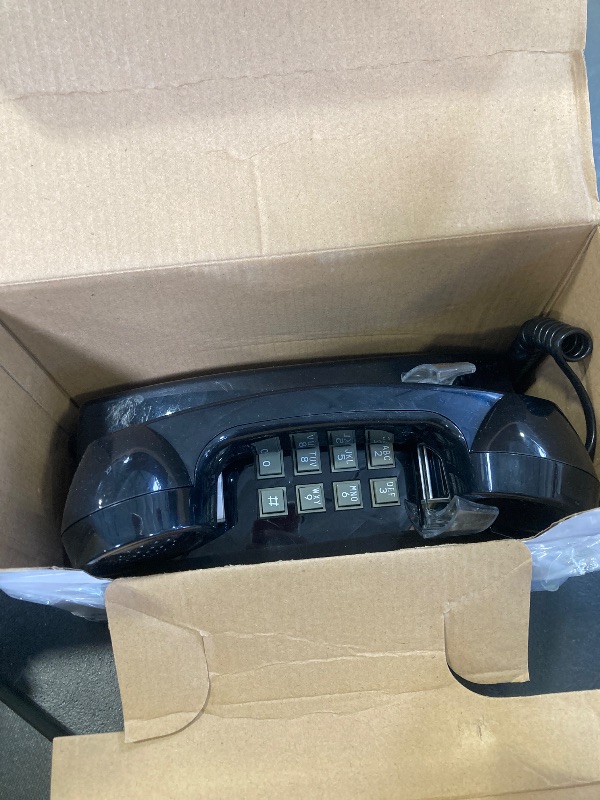 Photo 1 of Retro Wall Mount Phone with Loud Mechanical Ringer Vintage Wall Phones for landline with Volume Adjustable Old Fashioned Corded Landline Telephone for Home School Kitchen Office