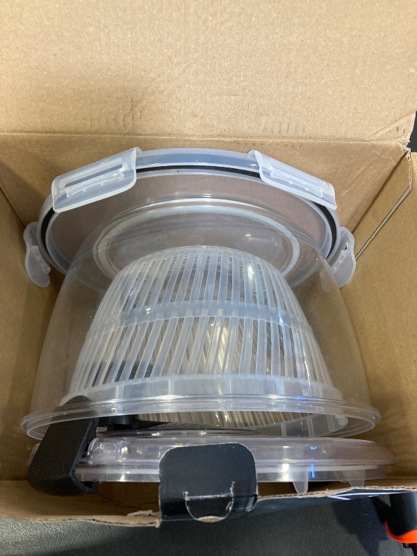 Photo 1 of Joined Salad Spinner with Storage Lid, Drain, Bowl, and Colander - Quick and Easy Multi-Use Lettuce Spinner, Vegetable Dryer, Fruit Washer, Pasta and Fries Spinner - 3.7 Qt