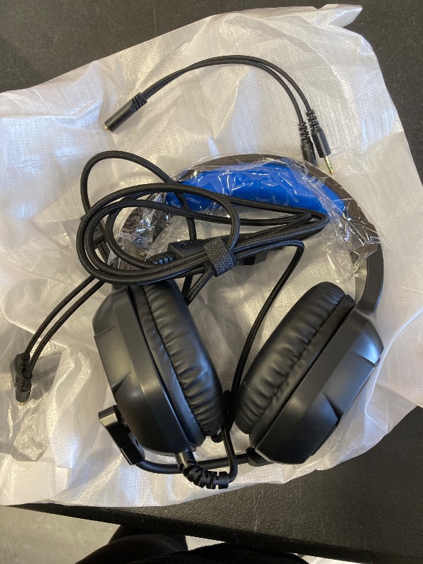 Photo 1 of IMYB A36 Gaming Headset with Microphone for Pc, Xbox One Series X/s, Ps4, Ps5, Switch, Stereo Wired Noise Cancelling Over-Ear Headphones with Mic for Computer, Laptop, Mac, Nintendo, Gamer (Blue)