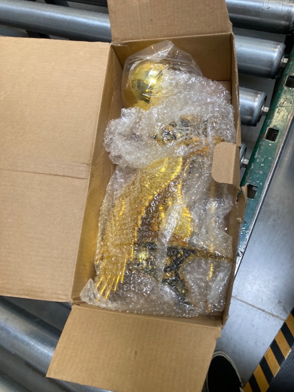 Photo 1 of PPQ Gold Flag Pole Eagle Topper 11", Gold Ball Topper 3",1/2"-13 Threaded Screw w/Hexnut, Fits for Most Telescoping & Sectional Flagpoles(20/25/30FT)