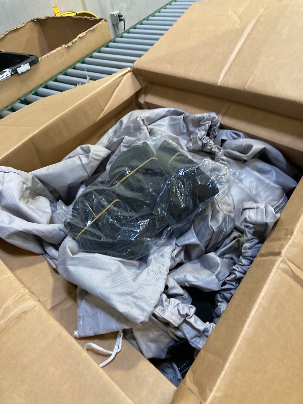 Photo 1 of  Heavy-Duty Boat Cover Cotton Boats Cover with Storage Bag Straps for V-Hull Tri-Hull Fishing Pro-Style Bass Runabout Boats Fits Boats Length 14-16ft Beam Width up to 90 Gray