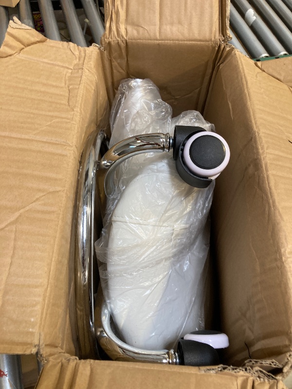 Photo 1 of  Square Minimalist Swivel Stool with Wheel for Work SPA Shop Massage Height-Adjustable and Cost-Effective Rolling Stool Chair with Back White 