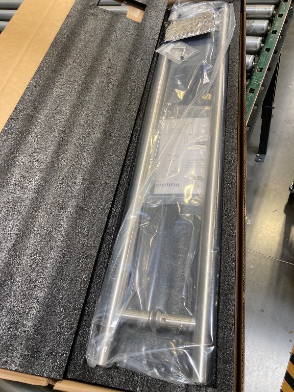 Photo 1 of  TOGU TG-6012 900mm/ 36 inch SUS 304 Stainless Steel Long Door Pull Handle with Solid mounting standoffs,Work as Push Pull Door Handles for Exterior Commercial Door/barn Door,Brushed Nickel Finish 