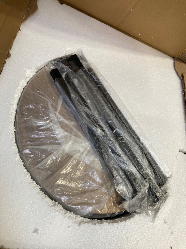 Photo 1 of Smuxee Nesting Coffee Table Set of 2, 23.6" Round Coffee Table Brown Wood with Adjustable Non-Slip Feet, Industrial End Table Side Tables for Living Room Bedroom Balcony Yard