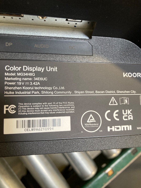 Photo 1 of KOORUI 34-inch Curved Ultrawide WQHD 3440×1440 Gaming Monitor, 165Hz 1000R- PIP/PBP, 1ms(MPRT), HDR400, DCI-P3 95%, FreeSync Premium, 1 x DP 1.4 & 2 x HDMI 2.0, Tilt Height Swivel Adjustment, 34E6UC